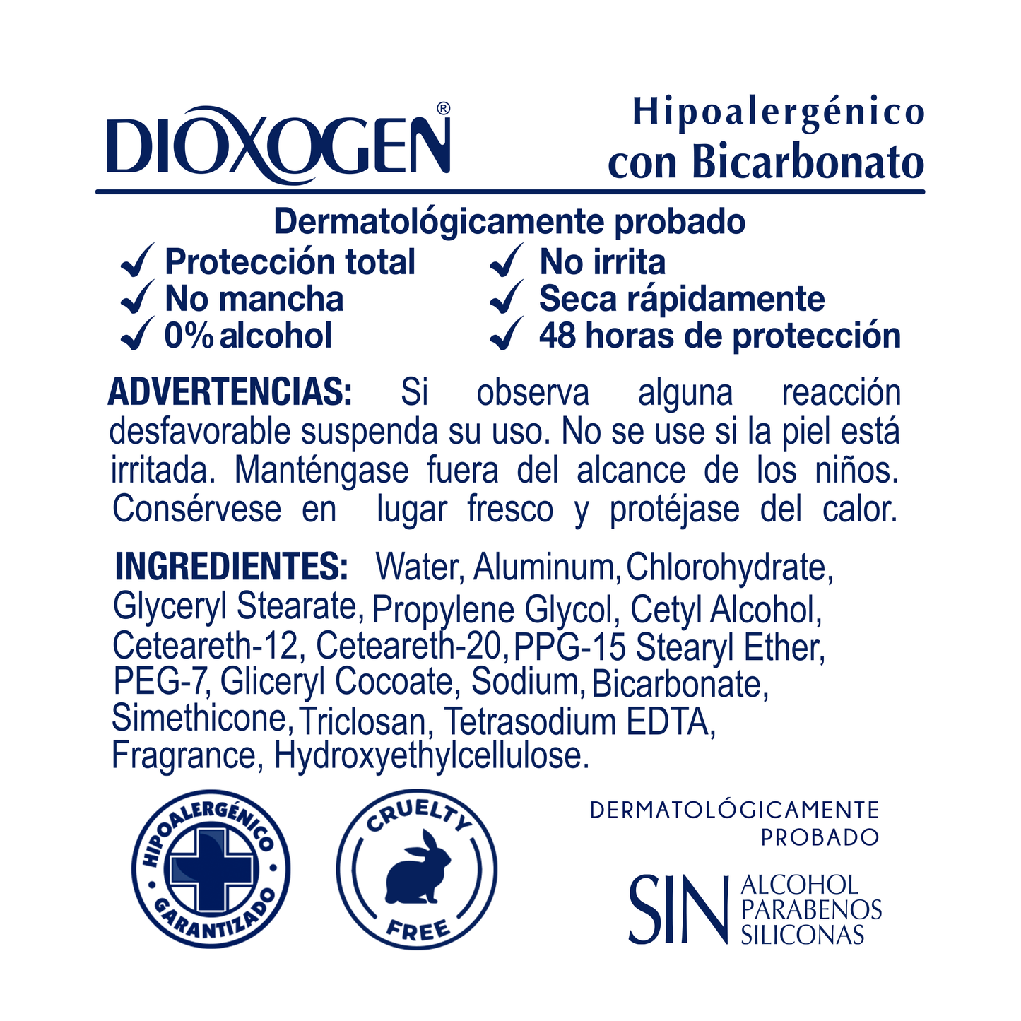 Dioxogen Desodorante Antitranspirante Roll On Bicarbonato 90g