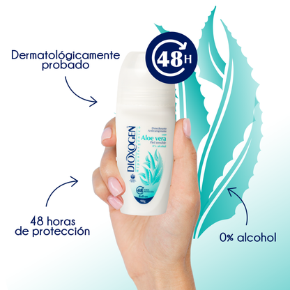 Dioxogen Desodorante Antitranspirante Roll On Aloe Vera 90g