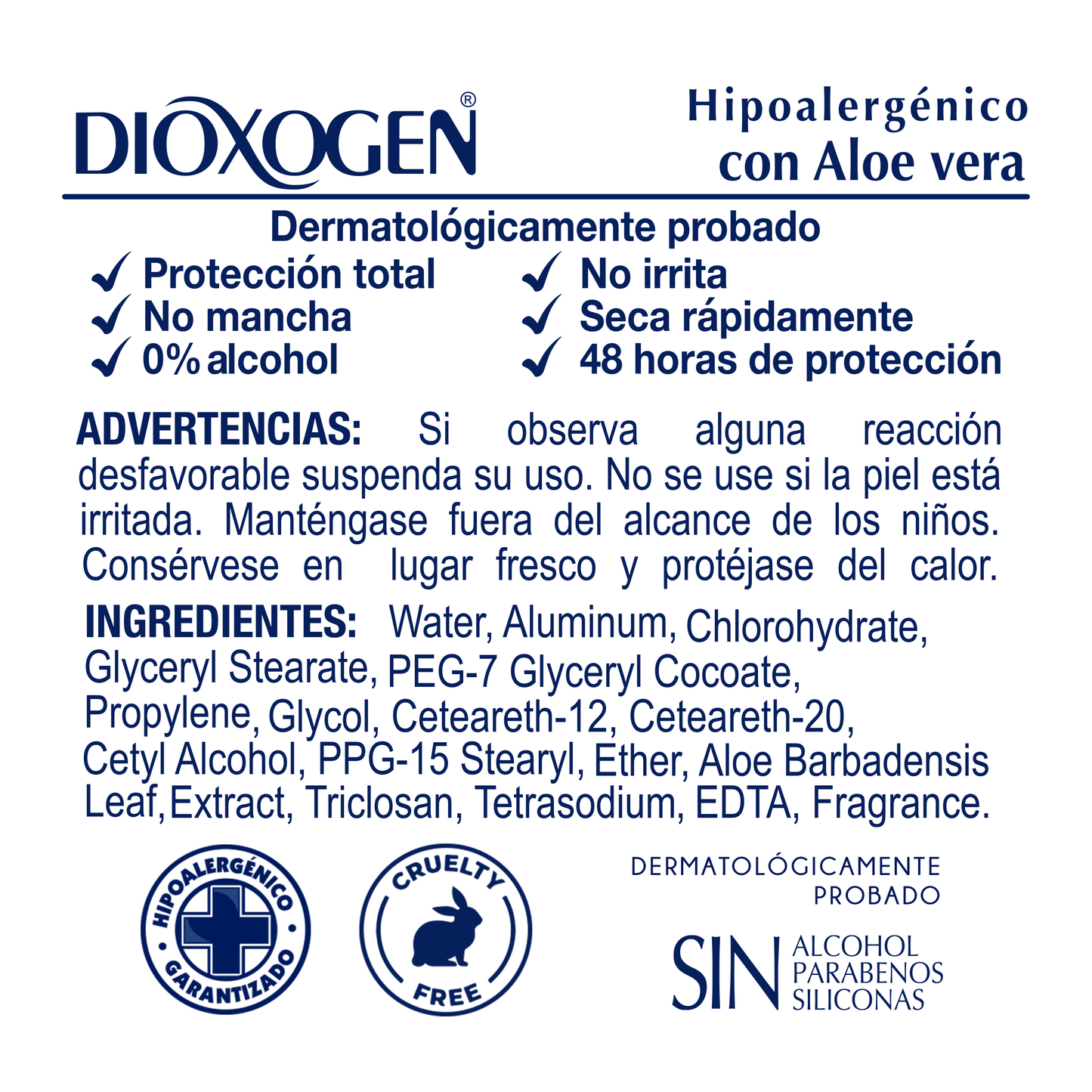 Dioxogen Desodorante Antitranspirante Roll On Aloe Vera 90g