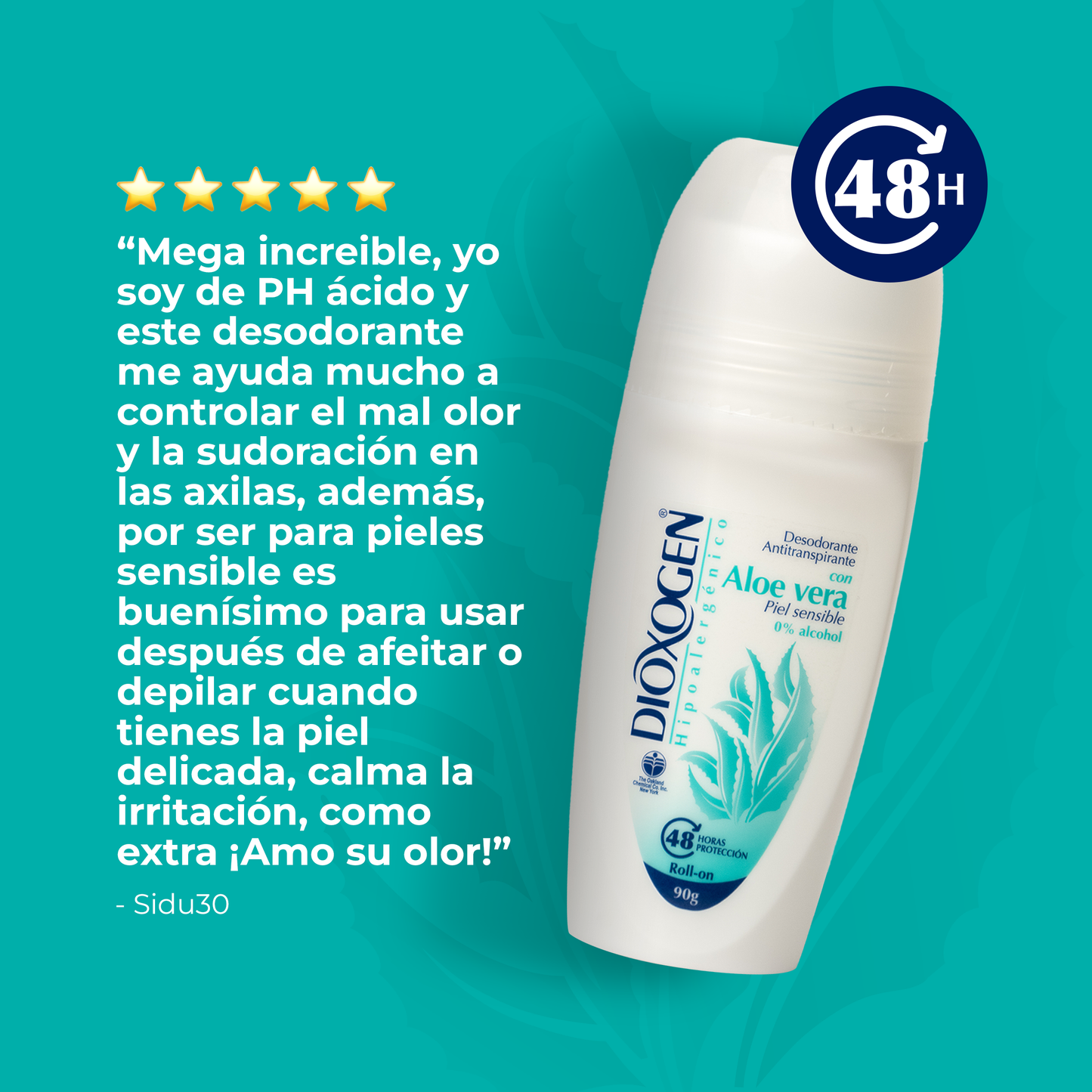 Dioxogen Desodorante Antitranspirante Roll On Aloe Vera 90g