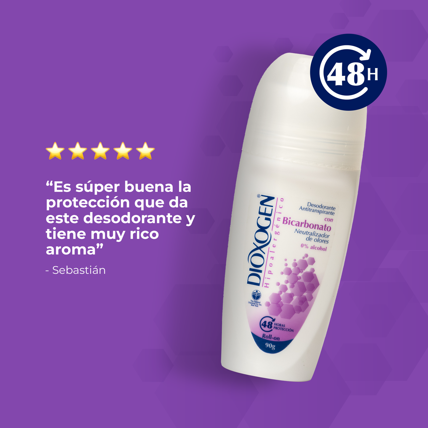 Dioxogen Desodorante Antitranspirante Roll On Bicarbonato 90g