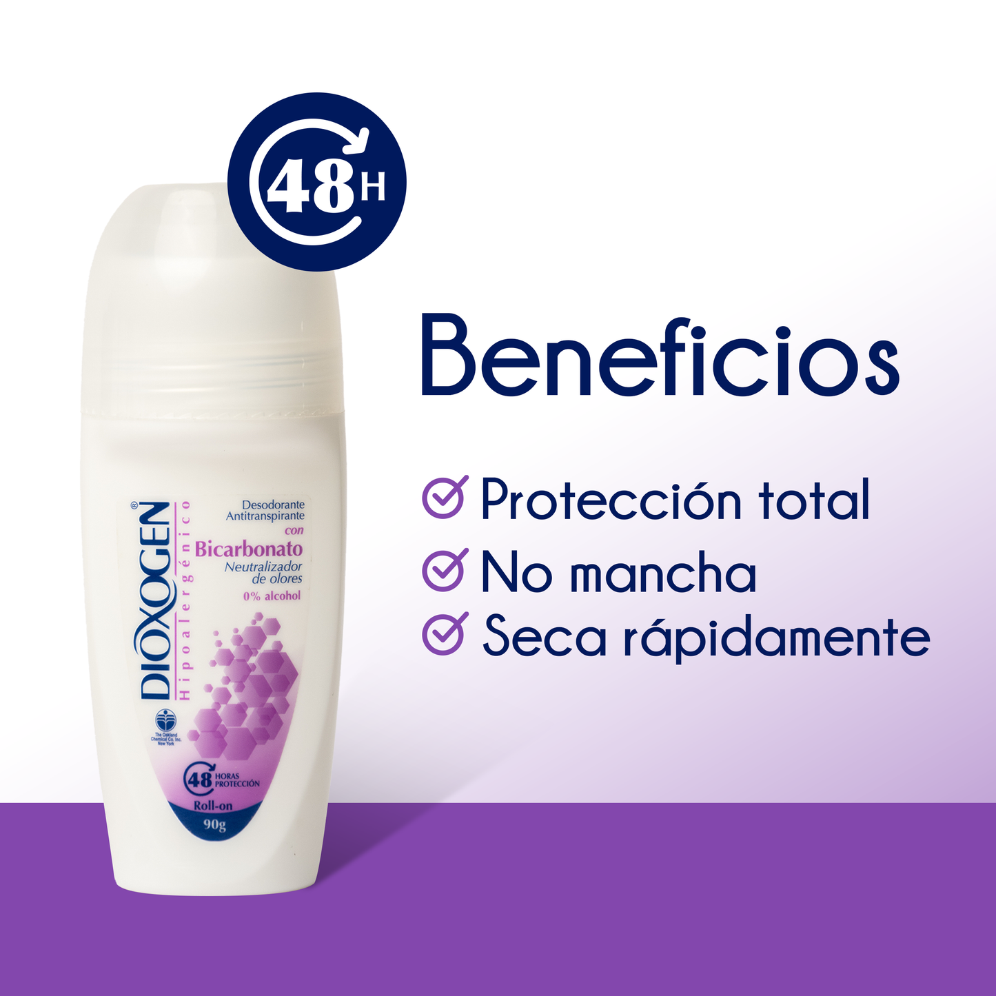 Dioxogen Desodorante Antitranspirante Roll On Bicarbonato 90g