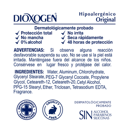 Dioxogen Desodorante Antitranspirante Roll On Original 90gr