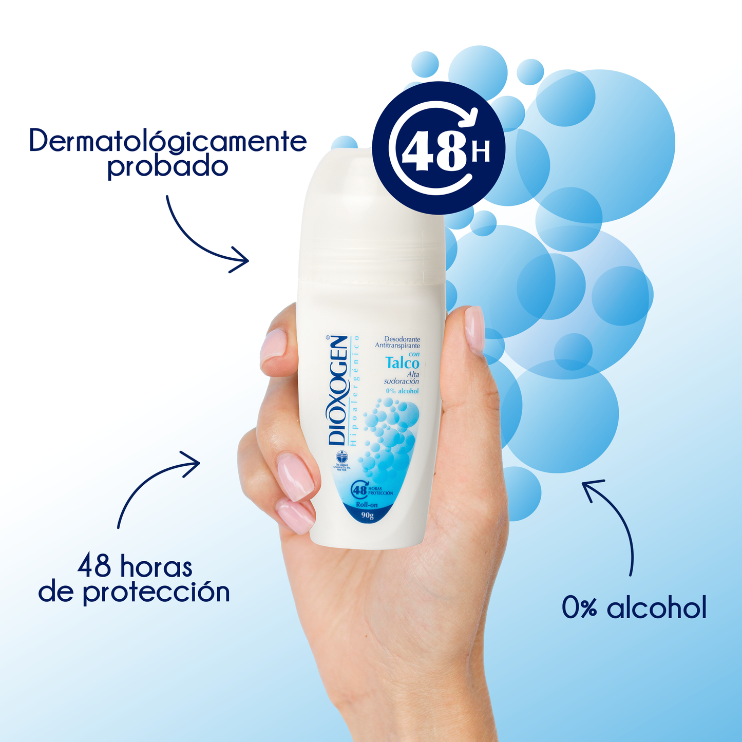 Dioxogen Desodorante Antitranspirante Roll On Talco 90g