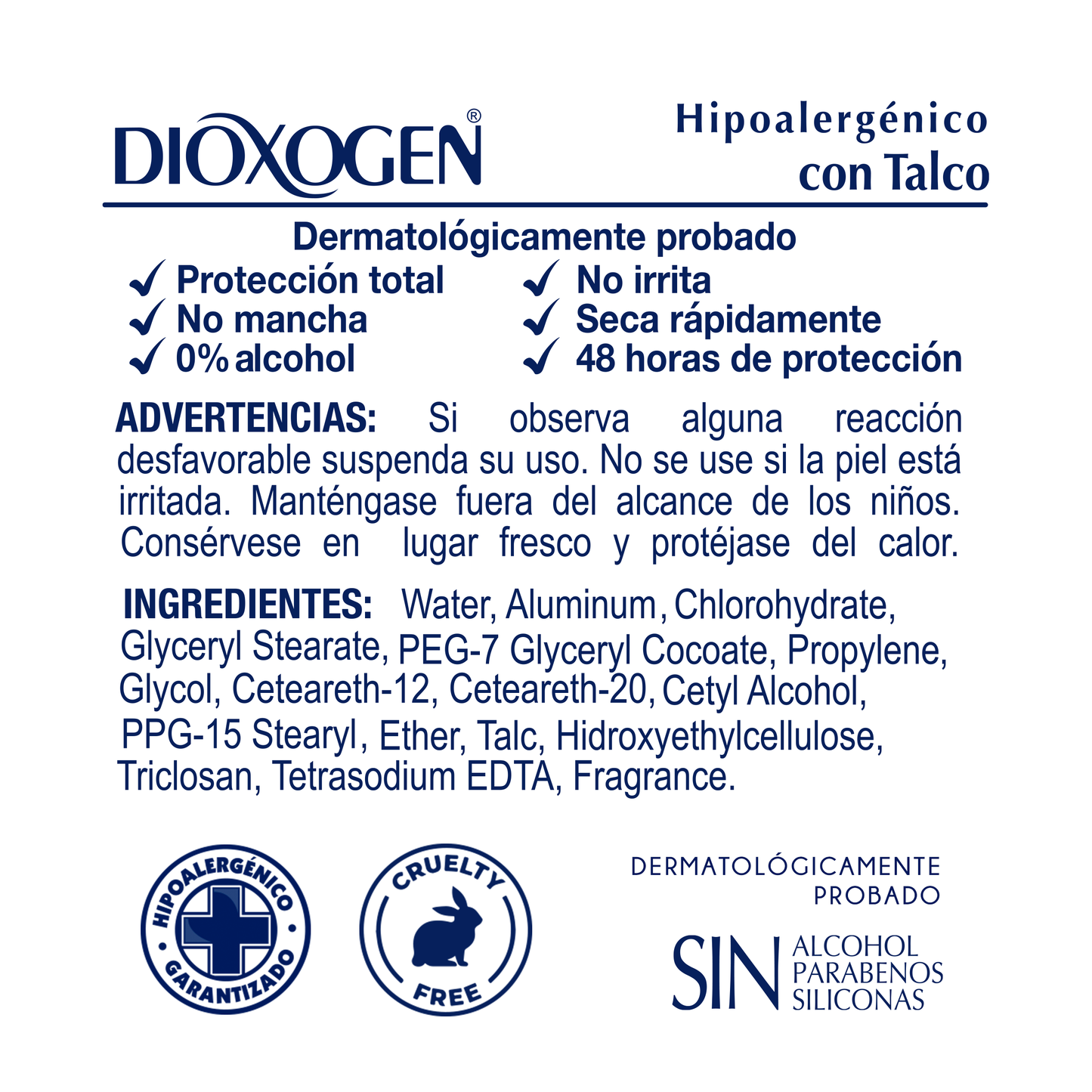 Dioxogen Desodorante Antitranspirante Roll On Talco 90g